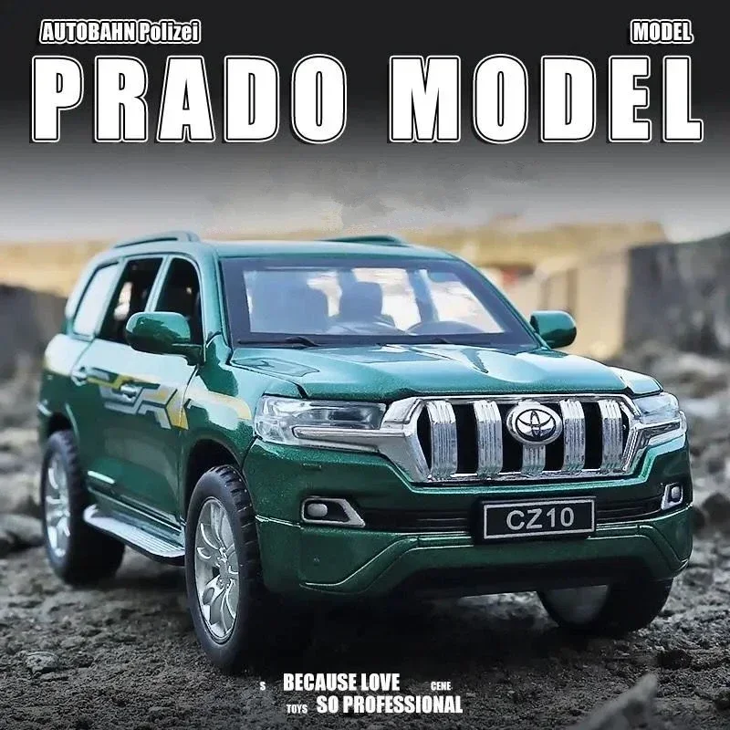 

Модель автомобиля Prado из сплава, литая под давлением металла, 1:32, игрушка, внедорожники, модель автомобиля, имитация звука и света, коллекция подарков