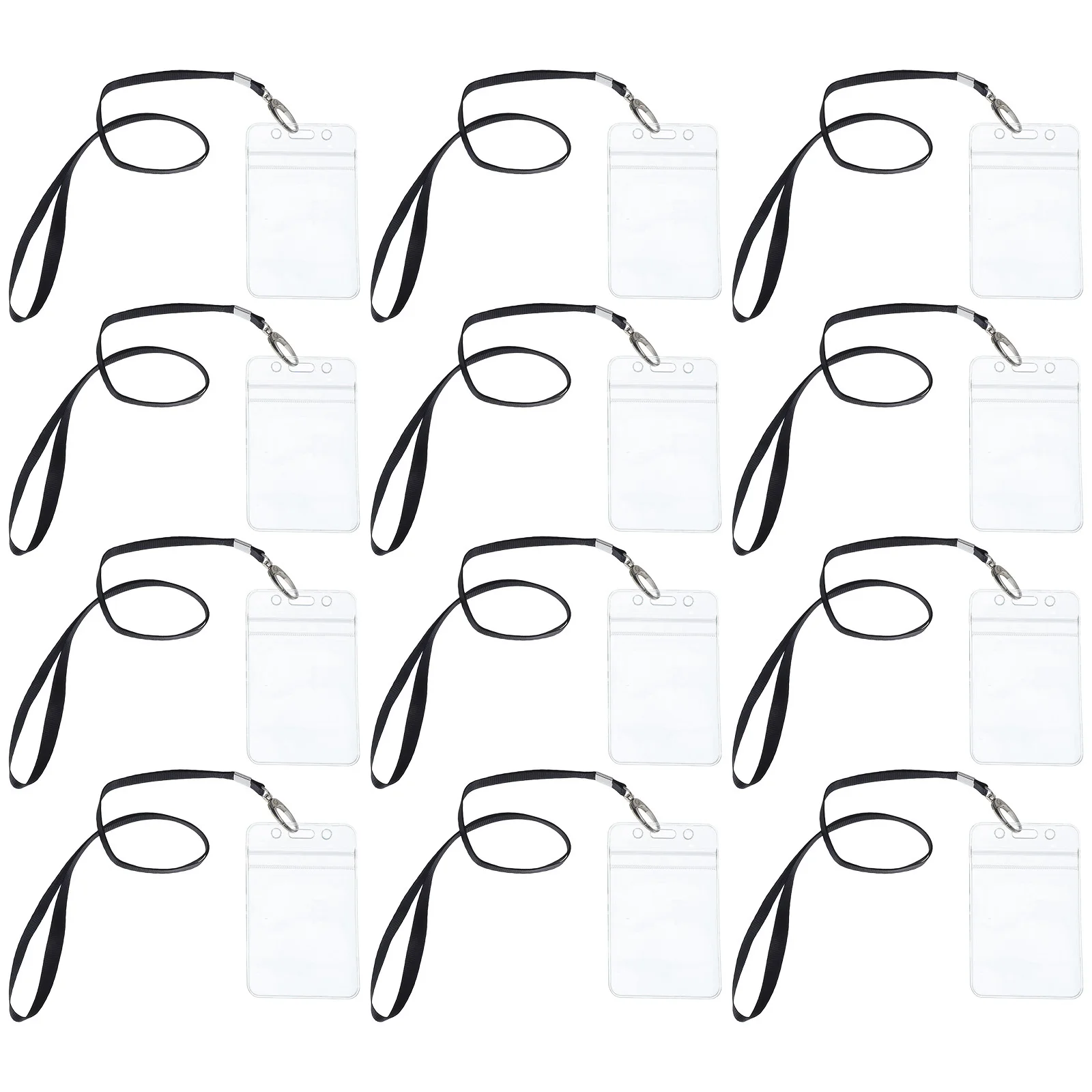

10 set Card Holder With Lanyard Vertical Id Badge Holder Clear Pvc For Teachers Nurses Office Workers Secure Fit Schools