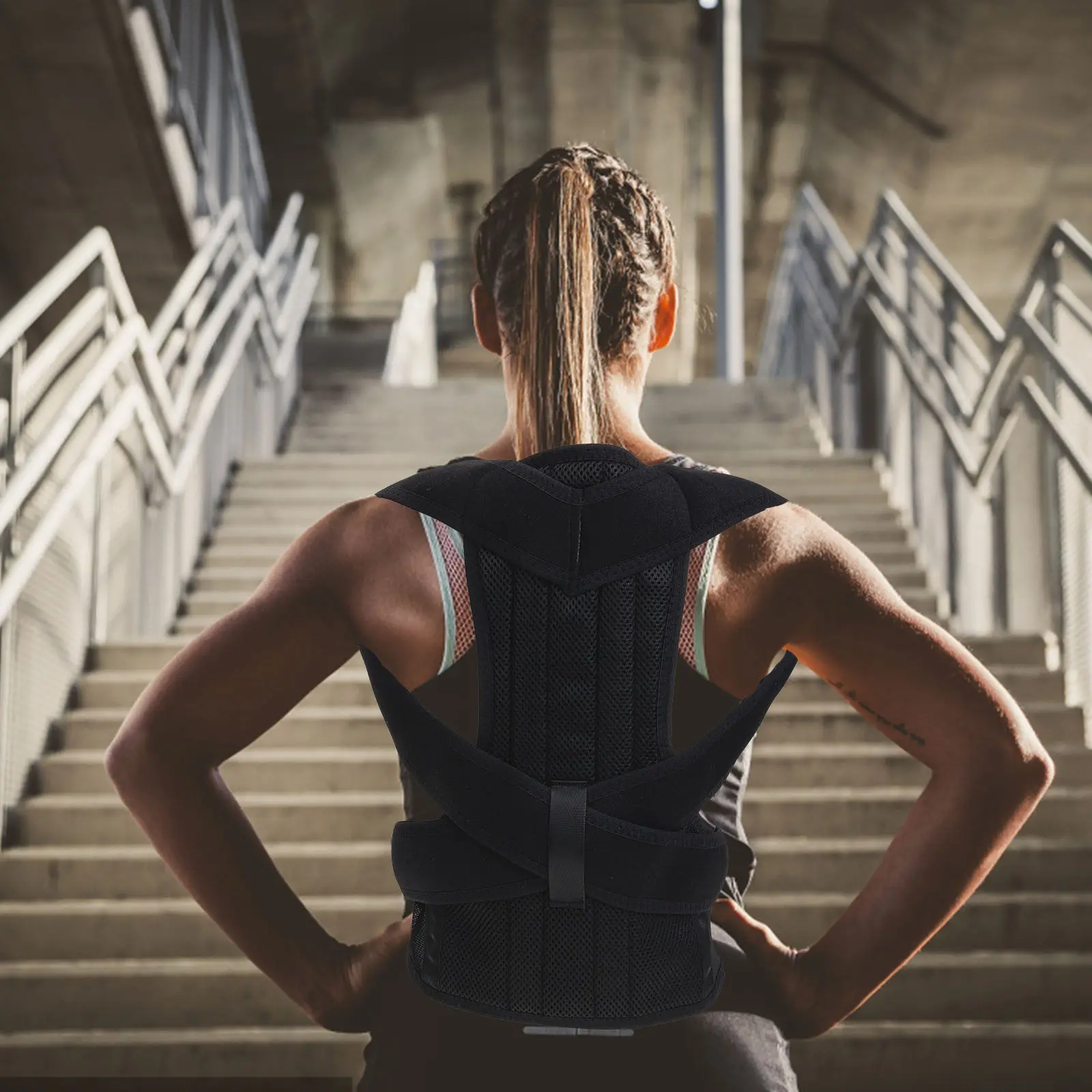 

Регулируемый корректор осанки унисекс для офиса, дома, вождения, спорта, дышащий, удобный, с поддержкой спины