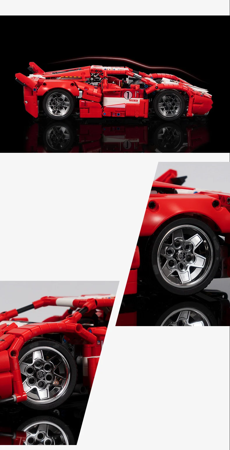 Technisches 1:14 Maßstab Rennmodell Baustein Italia Horse Fxx K Supersportwagen Fahrzeug Super Sportwagen Spielzeug Sammlerstück für Geschenke – Detail 5