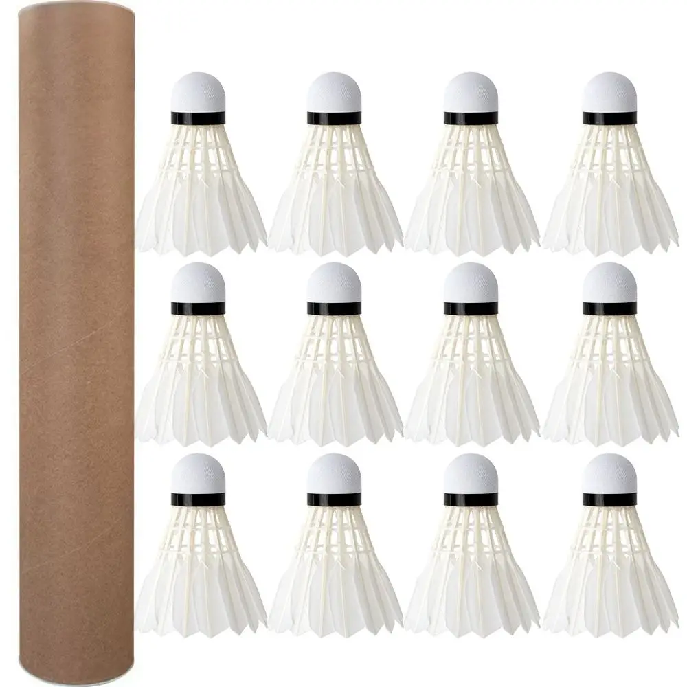 3/6/12 pçs novo branco peteca de badminton profissional durável bolas de badminton treinamento estável treinador de badminton doméstico