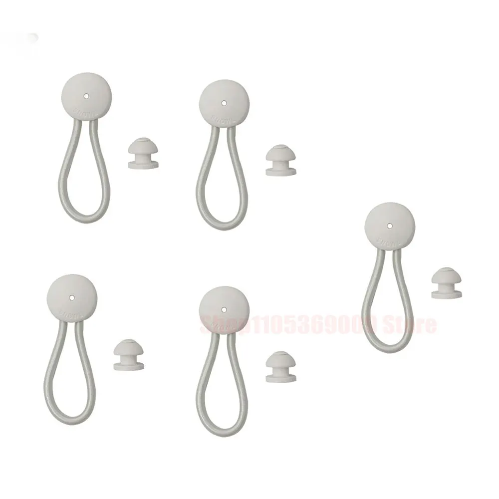 5Sets Bungee Shock Cord Clip Bungee Loop with Knobs Pull Tie Down Tarp Canvas Knobs for Marine Boat Truck Car RV Covers