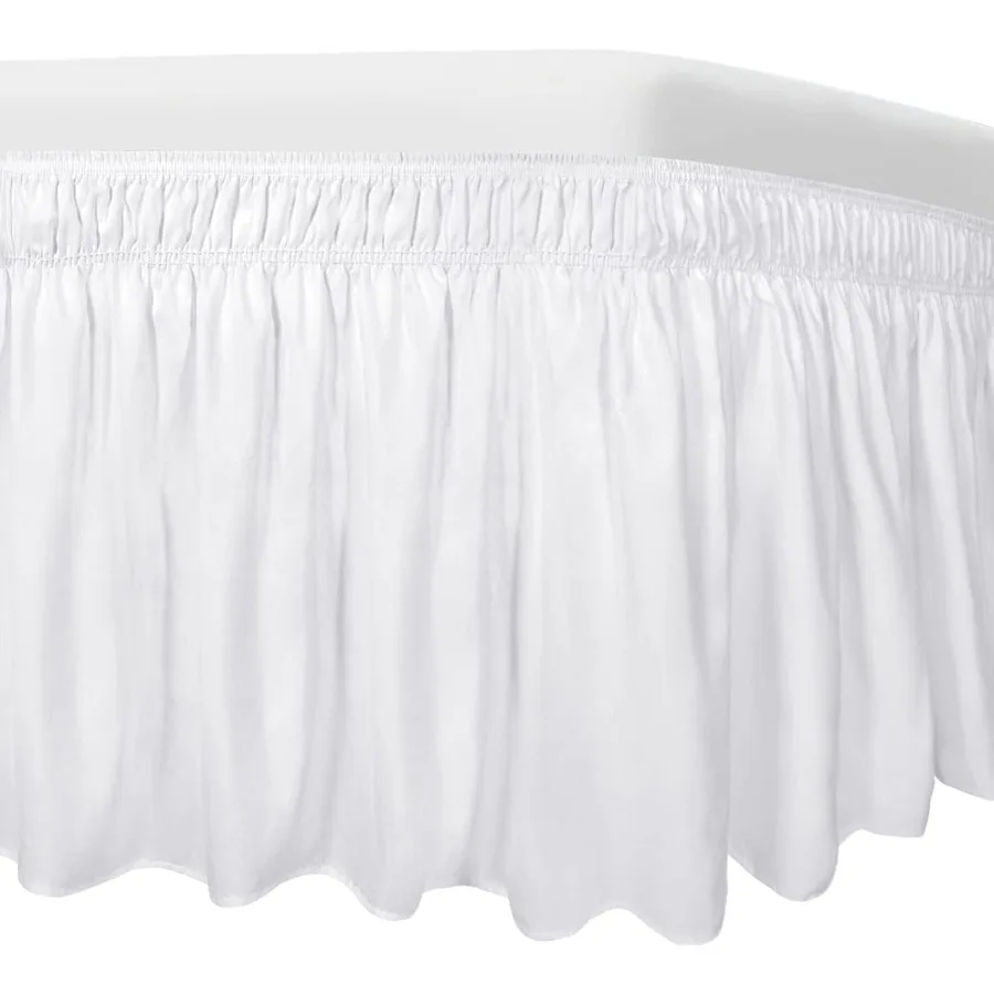 

Юбка-кровать для двуспальной или полноразмерной кровати с 14-дюймовым индивидуальным падением и регулируемым эластичным ремнем для простой установки