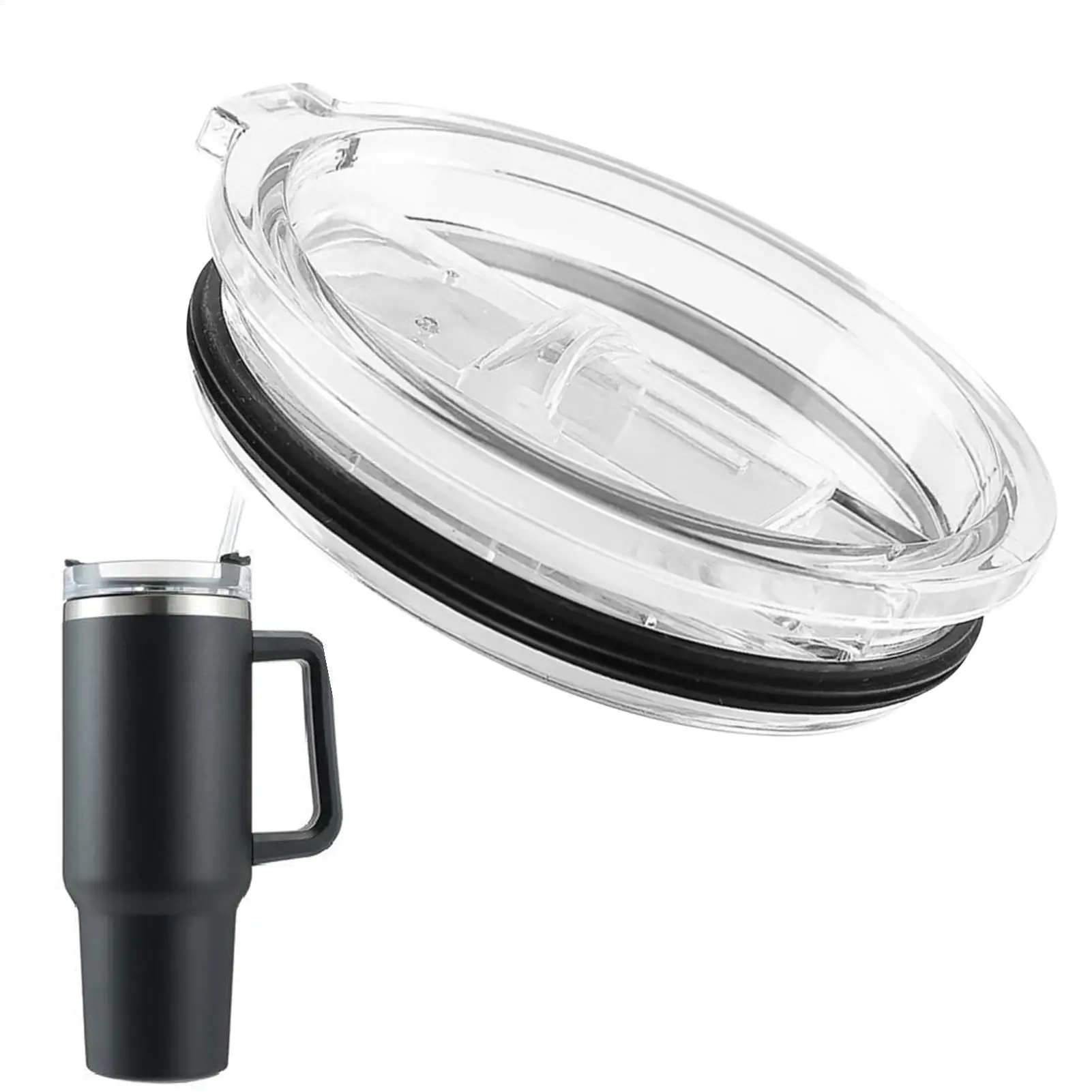Home Transparent Tumbler Lids with Straw, Portable Spill Proof Replacement Lids for 20Oz 30 Oz Tumbler, Coffee Cup Covers