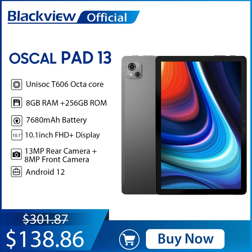 3 新品 Android12 Blackview Tab13 : 10.1インチタブレット 6G(10Gも設定で可能)/128GB (Huawei M5 Lite 10 と比較) Blackview Tab 13 6GB RAM 128GB Android 12 タブレット TÜV Rheinland