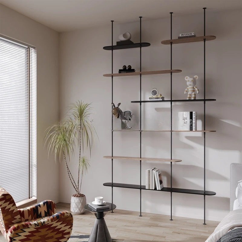 Indomitable modern wrought iron office display stand against the wall, floor-to-ceiling entrance, partition rack, multi-layer st