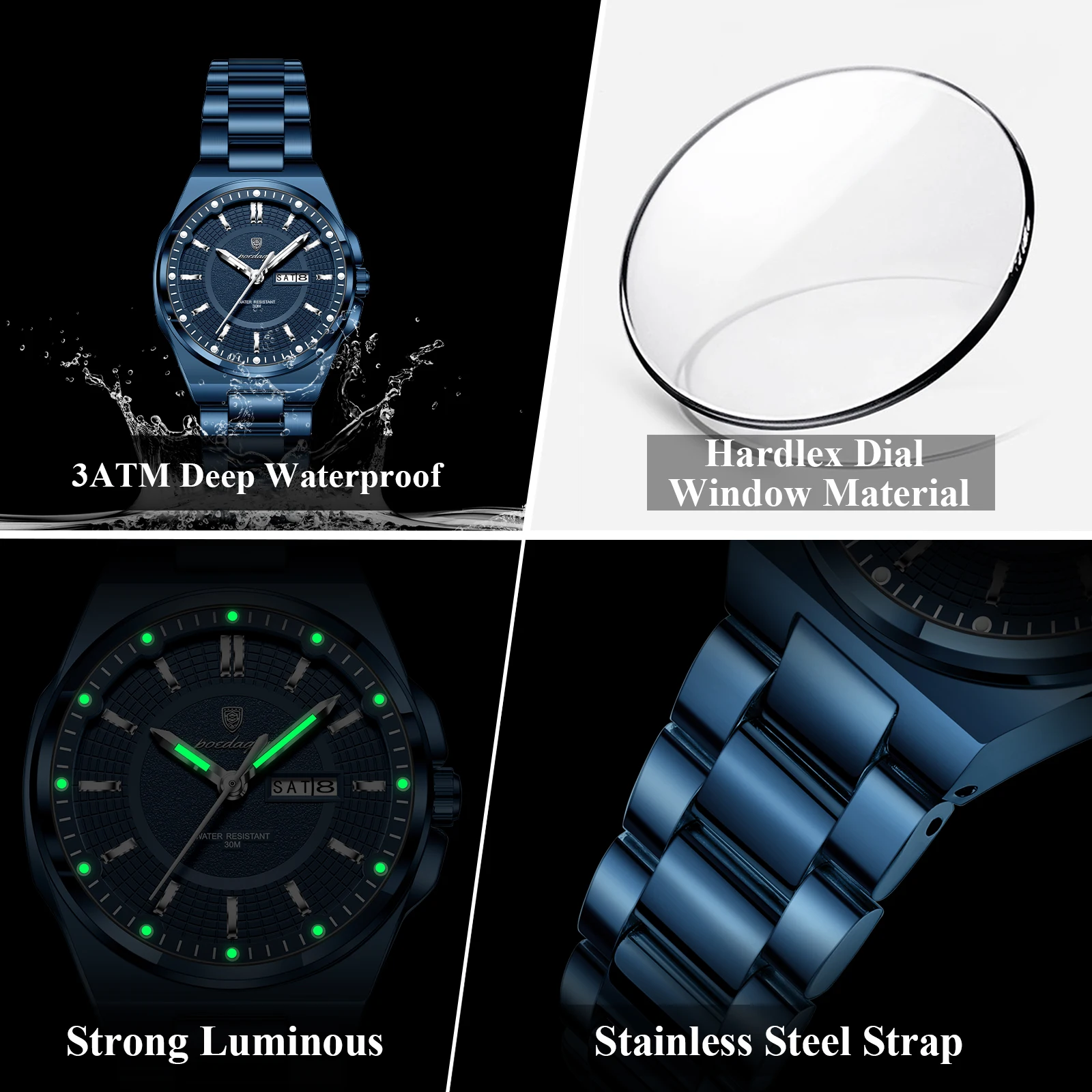 POEDAGAR Fashion Brand Woman Clock Luminous Waterproof Business Ladies Wristwatch Week Date Elegant Quartz Women's Watches Reloj image 4