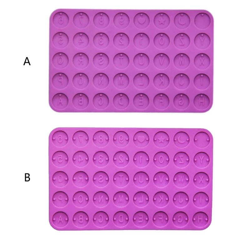 Moldes de silicone para chaveiro com letras redondas e resina epóxi moldagem