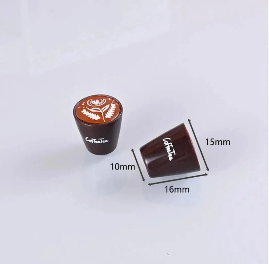10Pcs Random Miniature Stereo Black Coffee Latte Cups 1:12 Dollhouse Simulated Drink Ornaments