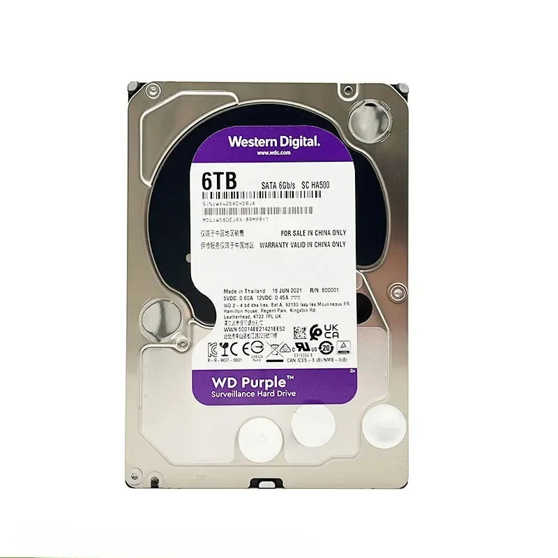 Authentic purple disk 6tb monitoring hard drive, 1Tb2tb3Tb4TbWD6t hard drive monitoring storage Hikvision video recording