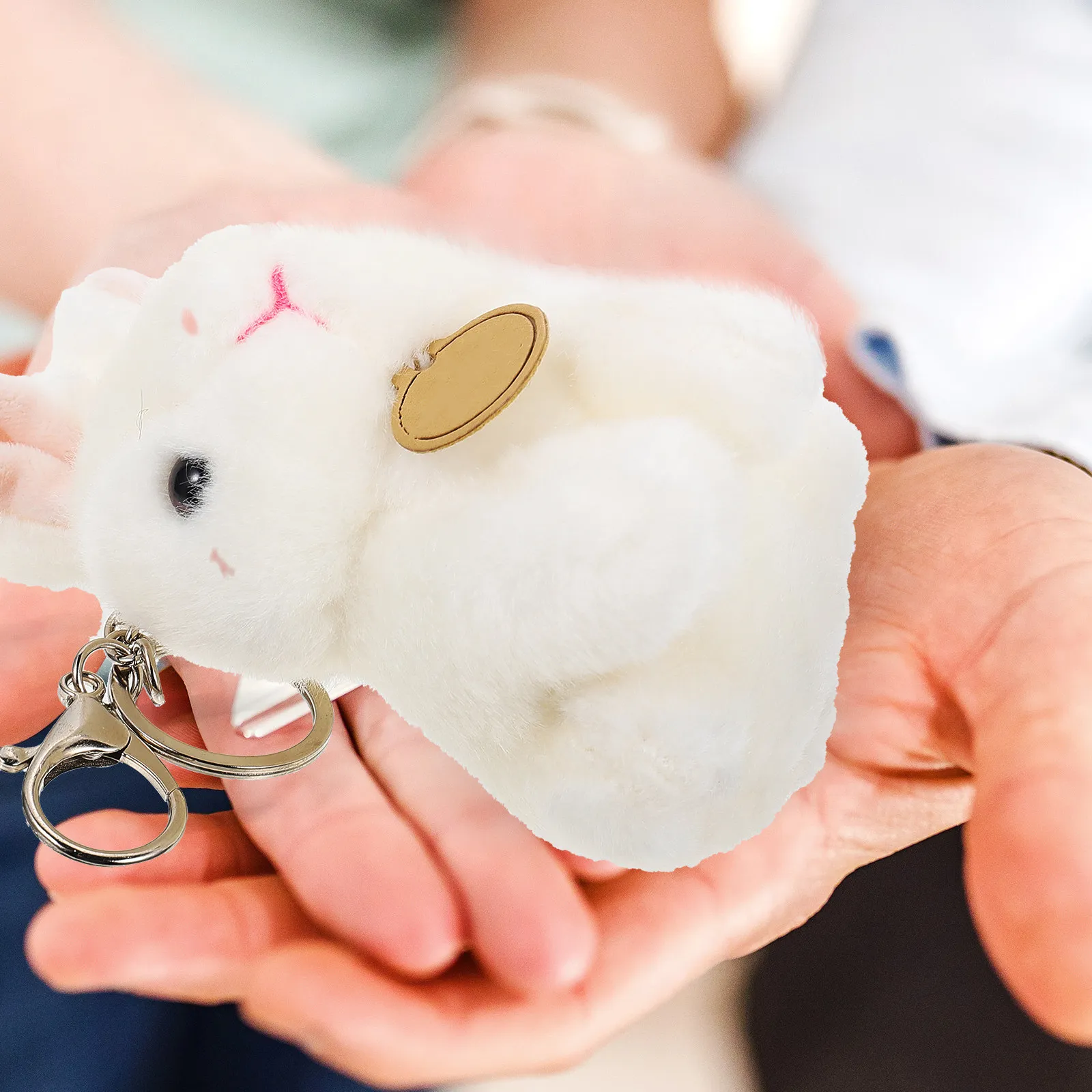 Stuffed Bunny Keychain Cute Portable Rabbit Hanging Decor for Backpack Handbag Crossbody Bag Luggage School Home Party Wedding