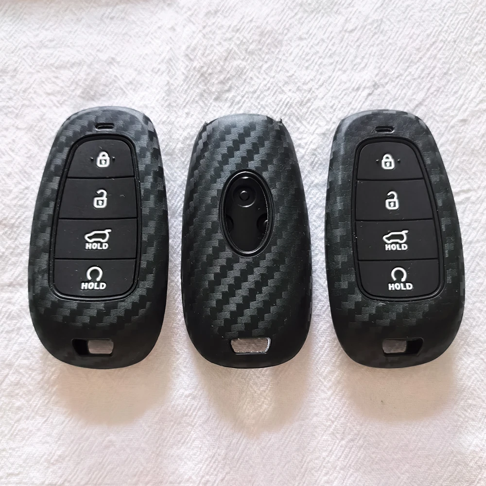 New Silicone Car Remote Key Case for Hyundai Tucson Solaris Sonata Hybrid NEXO NX4 Santafe Dn8 2020 2021 2022 Accessories Shell view 6