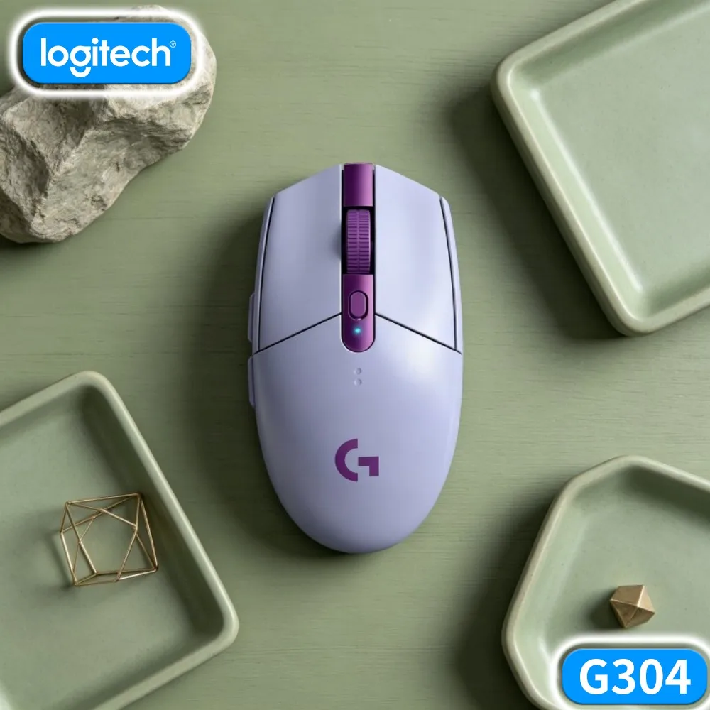 Logitech G304 LIGHTSPEED Wireless Gaming Mouse Right‑Hand Biased Outline Fit Natural Grip Posture Of Most Ordinary User Hands