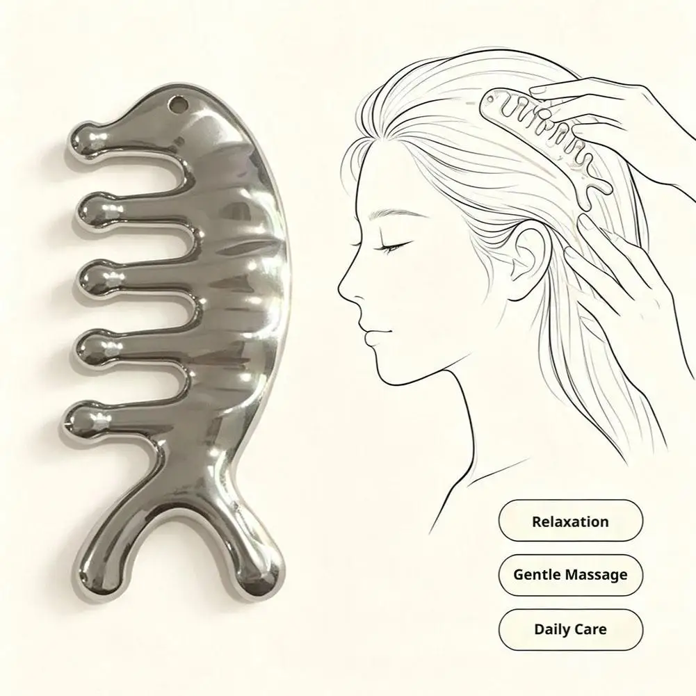 Multifunctional Massager Comb Dolphin-Shaped Face Neck & Scalp Relaxation Tool New Massage Massager Hair Comb Tools Beauty