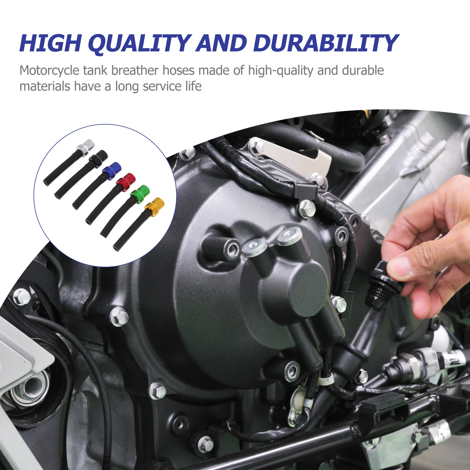 

6pcs Motorcycle Tank Hose Durable Fuel Air Vent Tube For Atv Off-Road Motorcycles Gas Tank Pressure Relief One Way