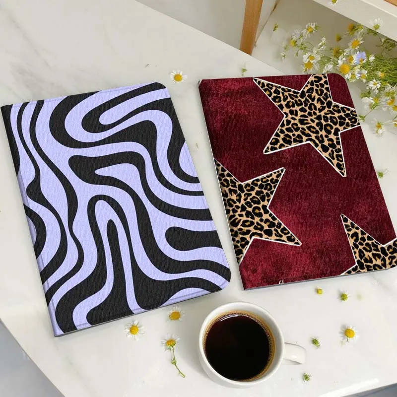 

Фиолетово-черный чехол для планшета с волнистым узором для Huawei Honor MatePad MediaPad Air 5 6 7 11 V6 V7 V8 V9 X9 X8 T10 T10s C5e T5, подарок