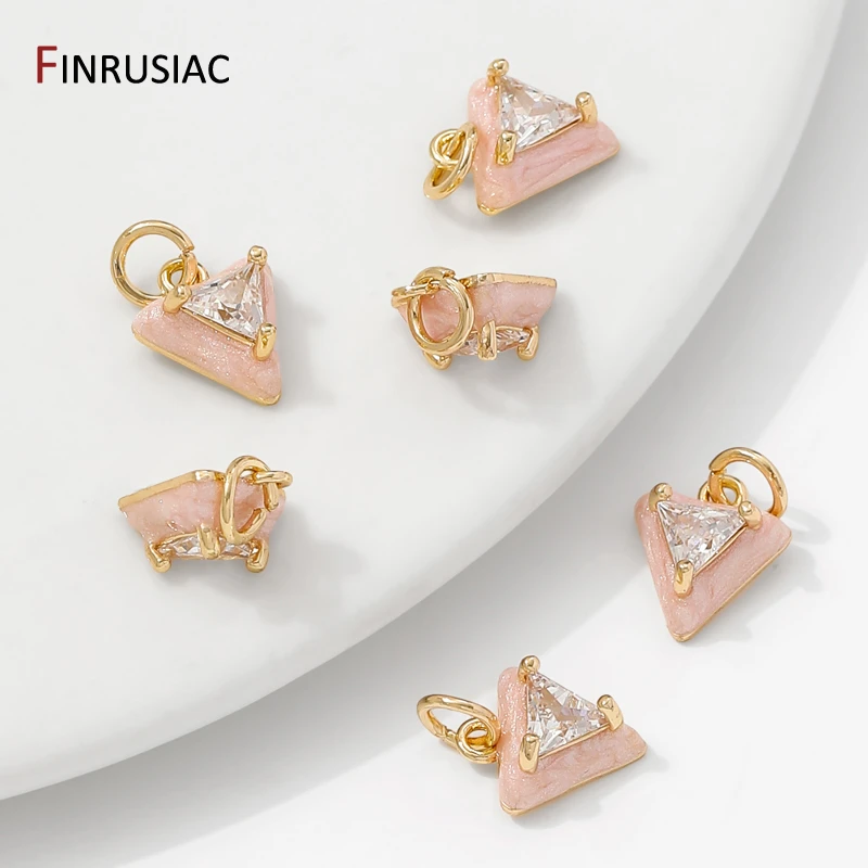 14K vergoldeter Messing-Dreieck-Charm-Anhänger für die Herstellung von Halsketten und Armbändern, Charms zur Schmuckherstellung, DIY-Zubehör – Detail 24