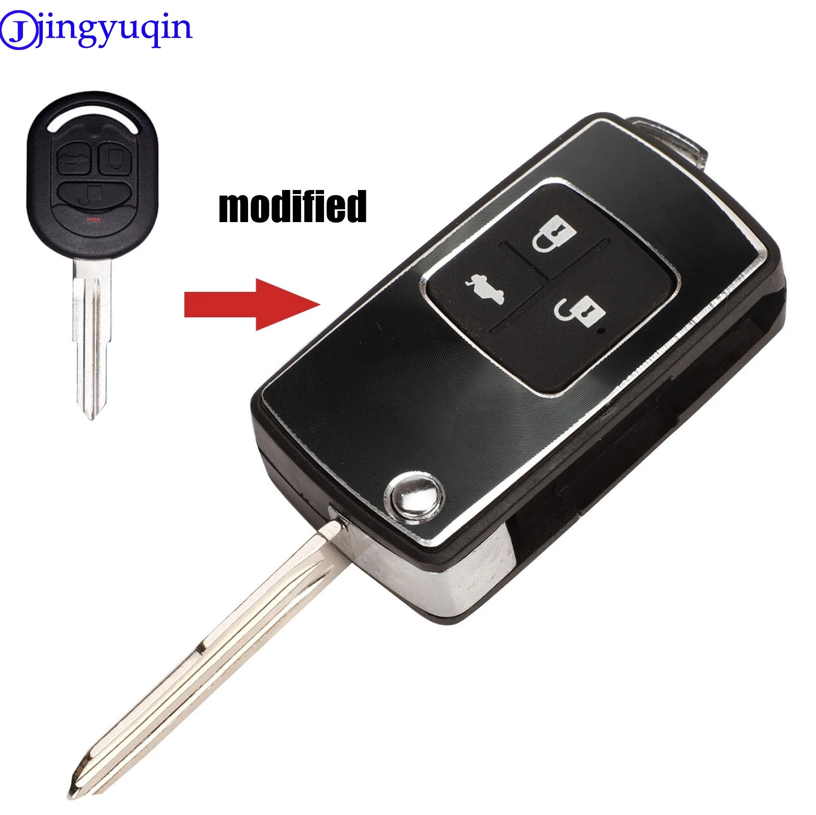 

jingyuqin 3 Buttons Modifiend Folding Car Key Case Cover for Buick old Excelle remote key case (before 05 year)