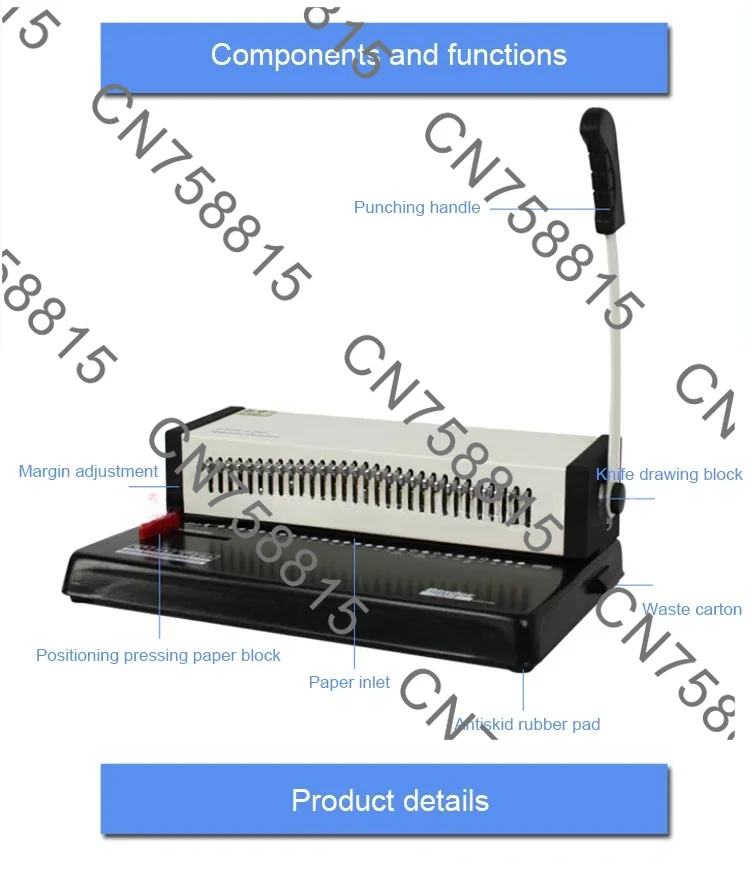 آلة 18 ورقة من الورق، آلة تركيب الخط H3018 ذات قدرة ثقب لمرة واحدة، آلة بطاقة ثقب الحلقة A4 #1