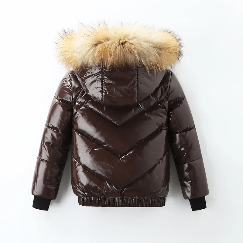 2024 Winter Down Jacket For Toddler Real Fur Waterproof  Thicken Warm Girls Boys Outerwear Coat 1-7 Years Old Children  Outfit