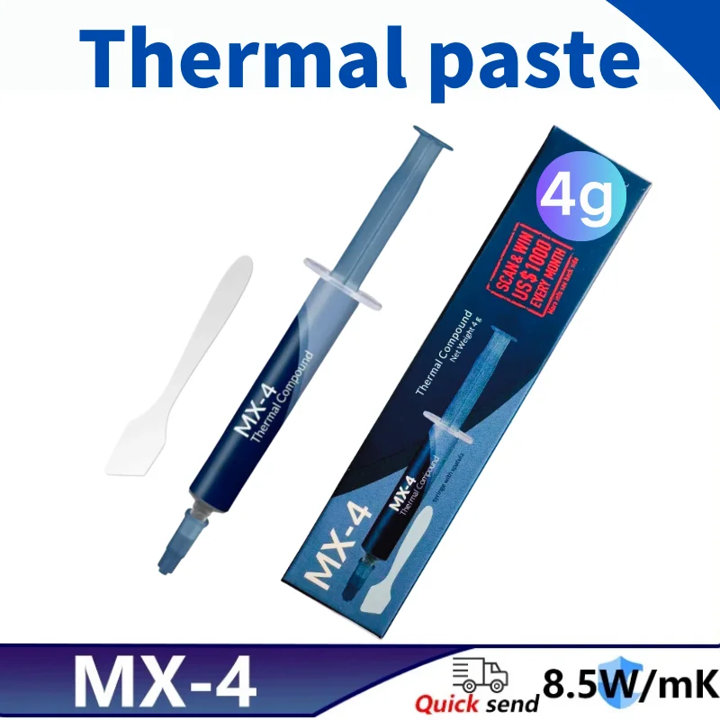 

MX-4 4g Thermal grease processor Thermal Compound Thermal paste CPU GPU Cooler Cooling Fan fluid Conductive Heatsink Plaster