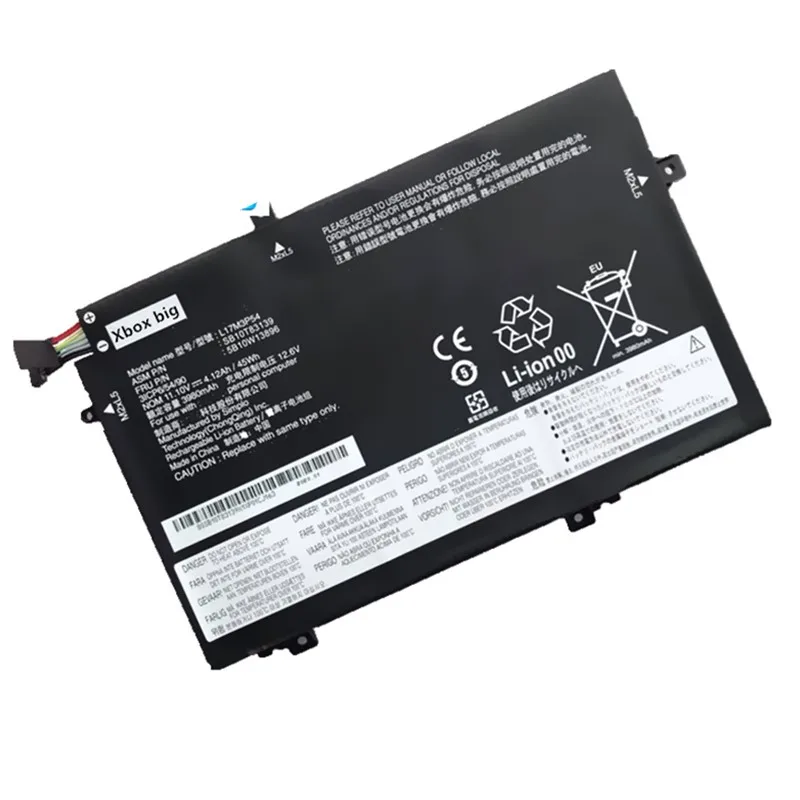 New L17C3P52 Battery for Lenovo ThinkPad L480 L580 L17M3P53 L17M3P54 SB10K97611 SB10K97612 01AV464 01AV465 01AV466