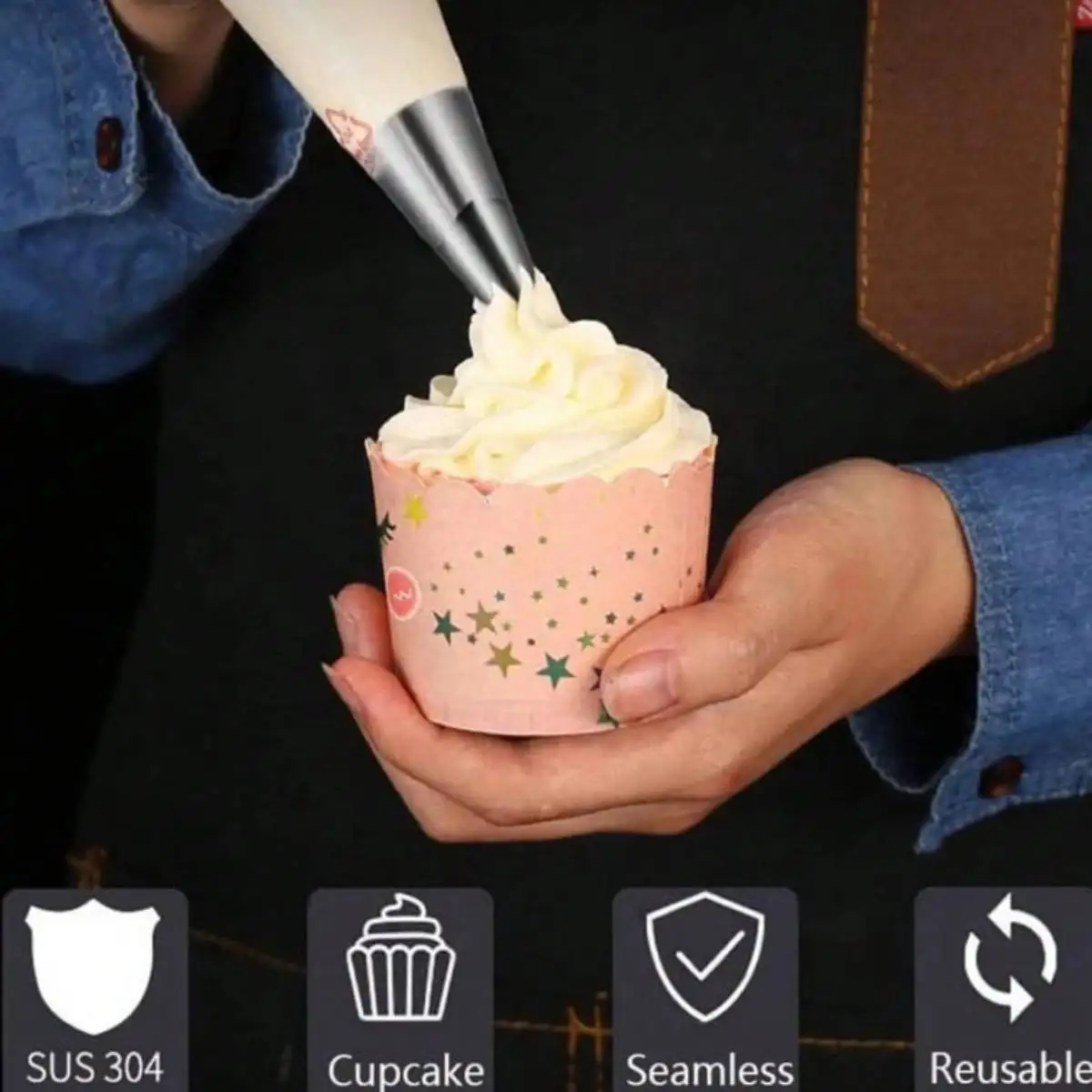 6Pcs Stainless Steel Piping Tips Set Cake Decorating Icing Nozzles Cupcake Pastry Baking Tools