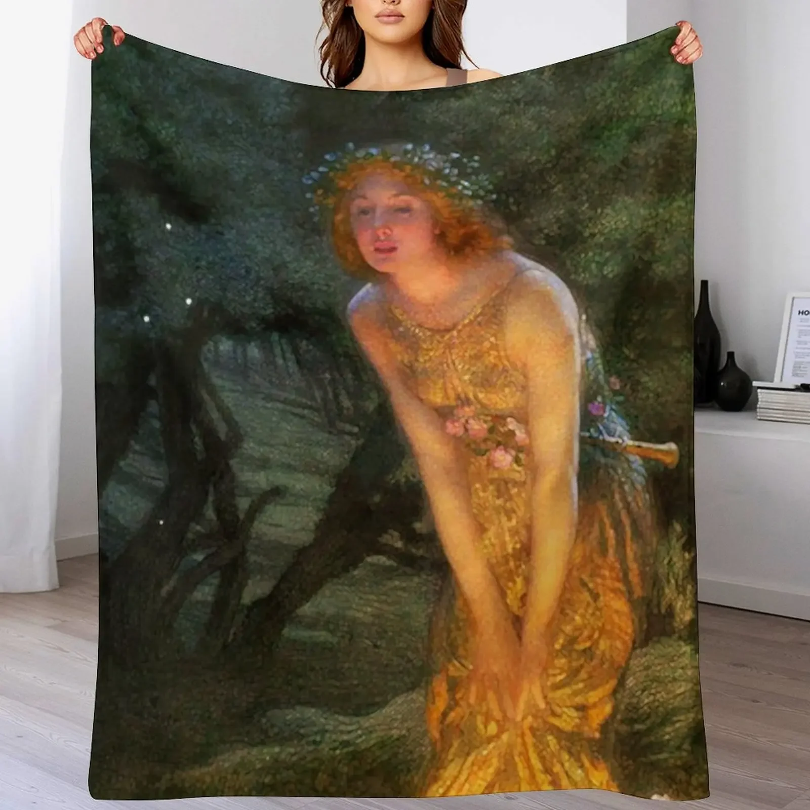 

Midsummer eve - Edward Robert Hughes Throw Blanket Soft Camping Blankets