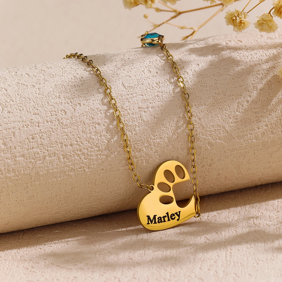 على شكل قلب القط مخلب شخصية اسم قلادة الفولاذ المقاوم للصدأ مخصصة قلادة بحرف الإنجليزية #5