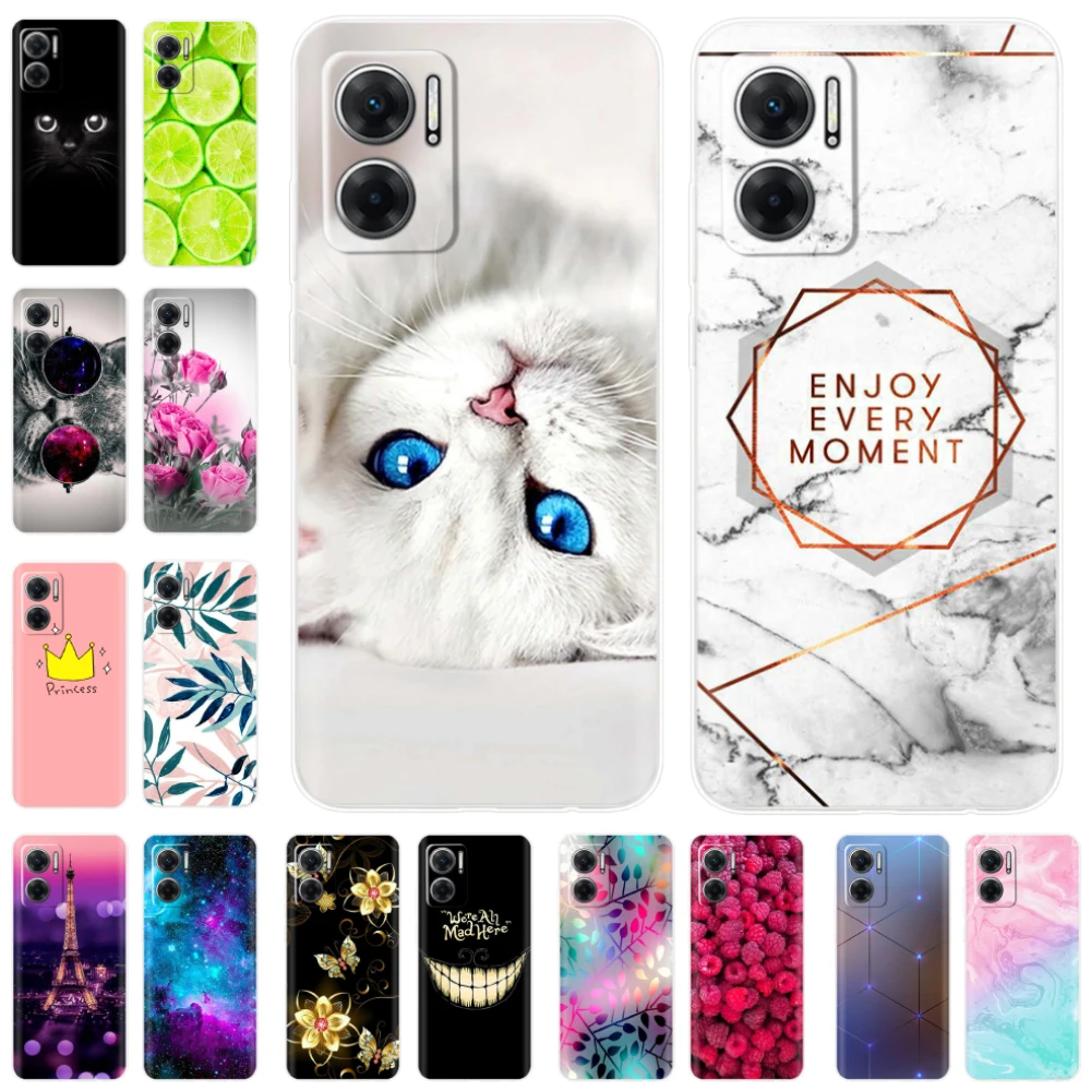 For Xiaomi Redmi 10 5G Case 6.58'' Soft Clear Painting Marbles TPU Silicone Bumper Funda Coque for Xiaomi Redmi10 5G Phone Cover