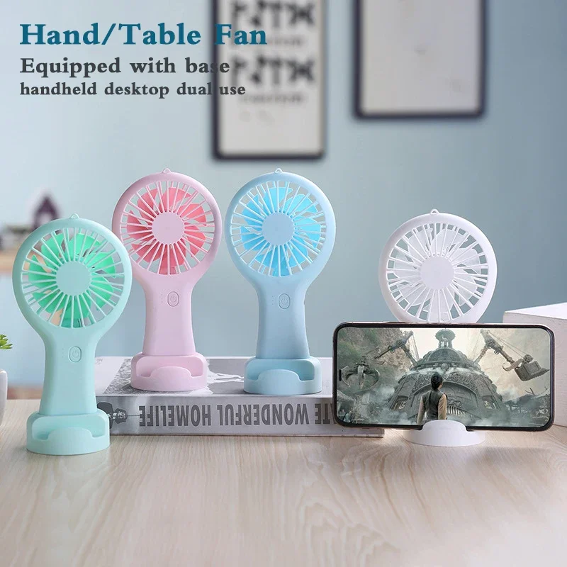 Portable Hand Fan Rechargeable Cooling Mini Usb Fan Hany Lady Children Pocket Fans Mini Ventilator With Phone Holder