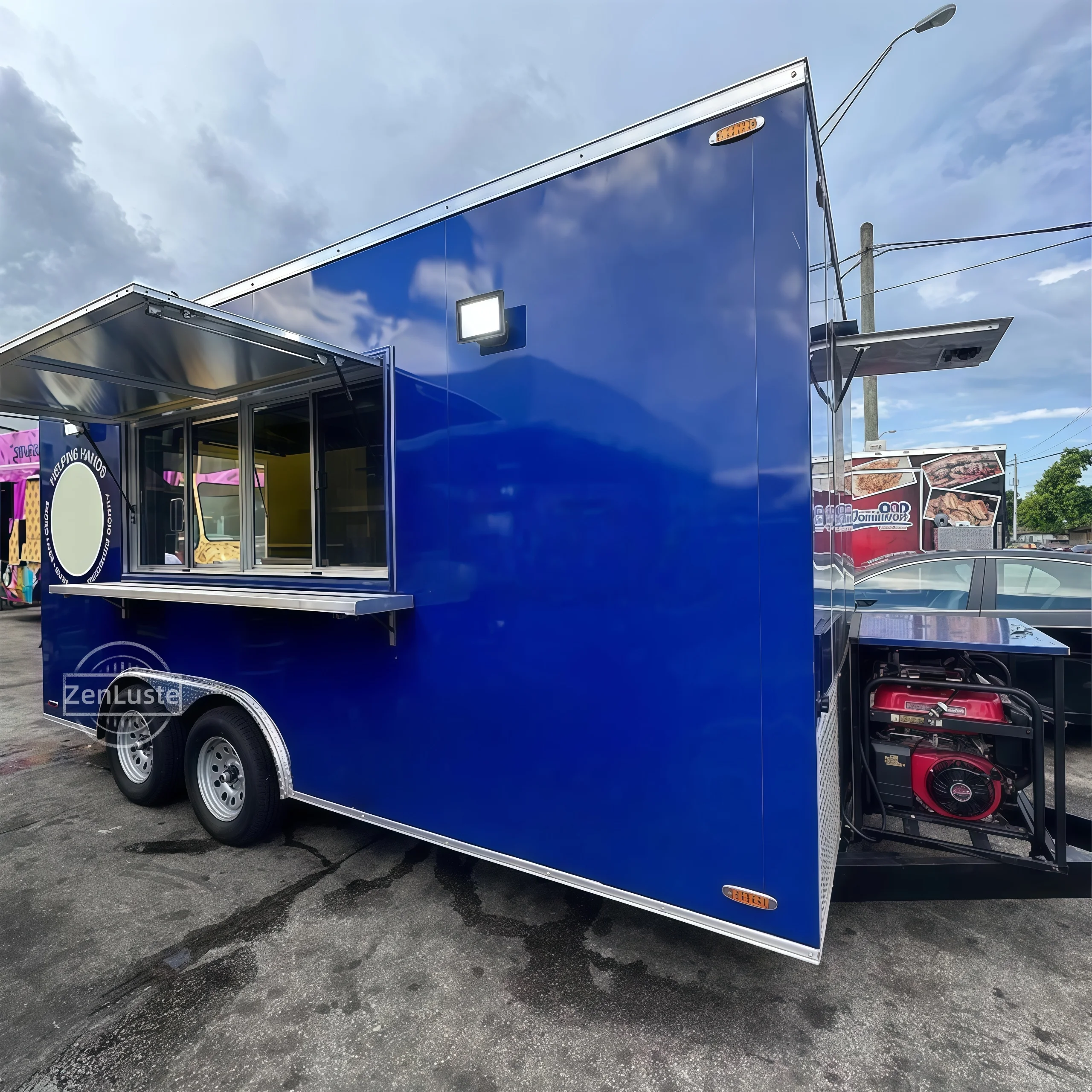 

Fully Equipped Mobile BBQ Food Trailer with Complete Kitchen Setup