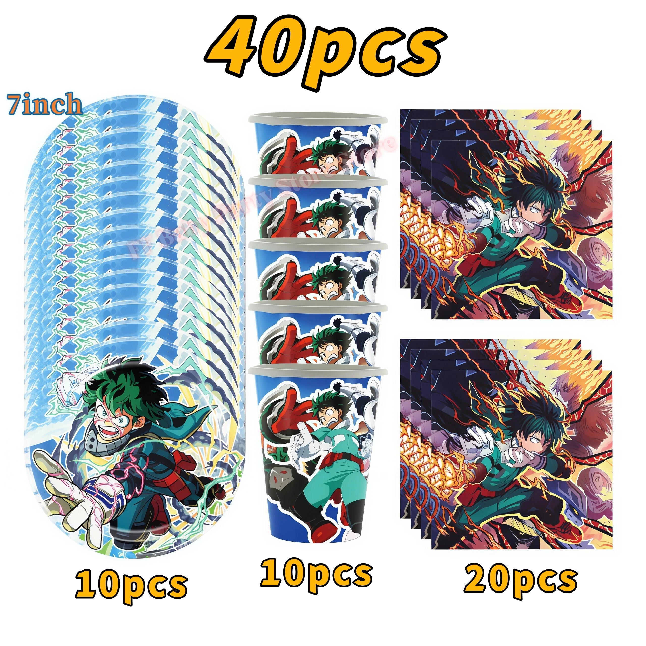My Heroed Academia Birthday Party Decoration Tableware Kit Plate Balloon Keychin Boy Party Favor Gift Baby Shower Event Supplies view 3