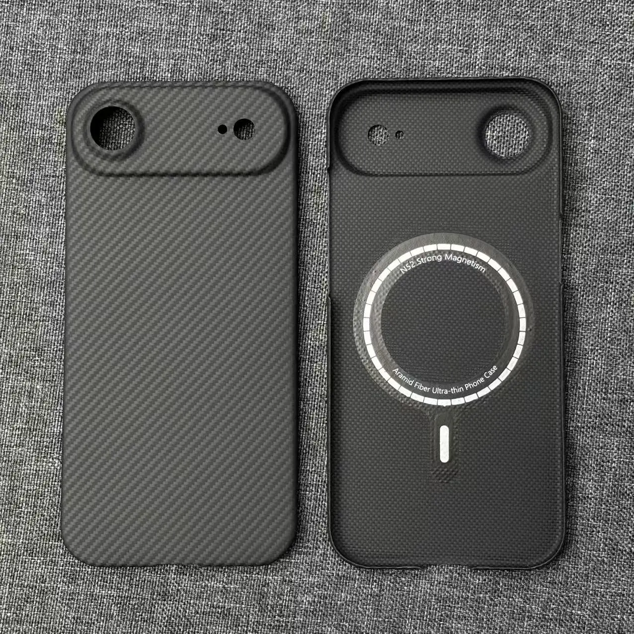 Compatible with the Apple 17 Air Lightweight impact-resistant aramid fibre mobile phone case in magnetic black