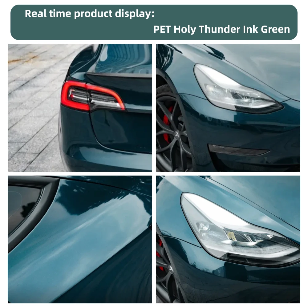 Super Gloss Sacred Ray Dark Green Full Car Wrap Vinyl PVC PET Auto Body Sticker Color Changing Film Roll Paint Protection 18M - view 5