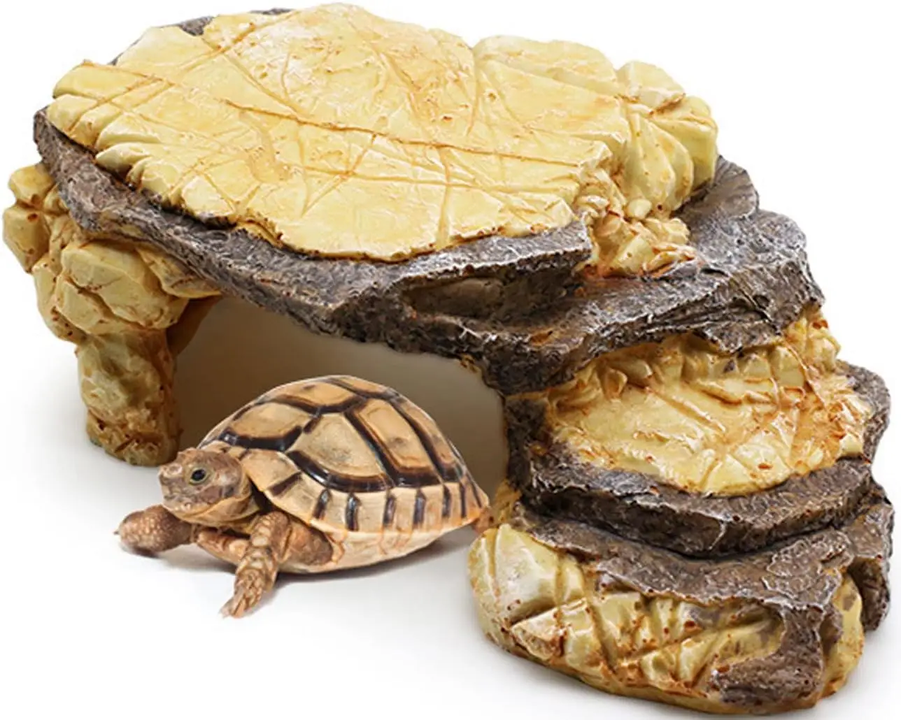 

Resin Basking Platform for Turtles,Tortoise Climbing Ramp Resting Terrace,Reptile Hides Caves,Aquarium Decorations,Climb Hideout