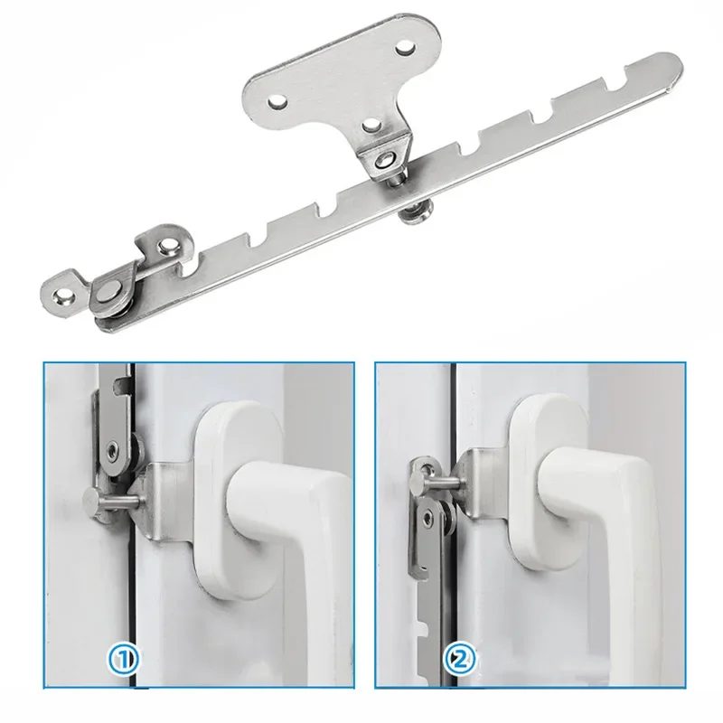 1Pc Adjustable Plastic Steel Window Stopper Lock Limiter Latch Wind Brace Stay Position Stopper Casement Window Sash Blocking