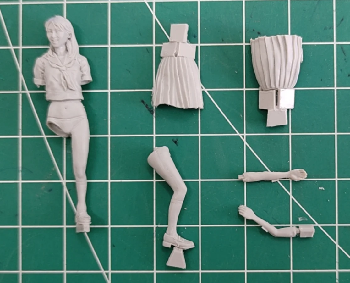 1/35 Scale Resin Figure Assembly Kit JK-01 Female High School Student Senior 3 Senior GK Hand-Made Model Unassembled Unpainted