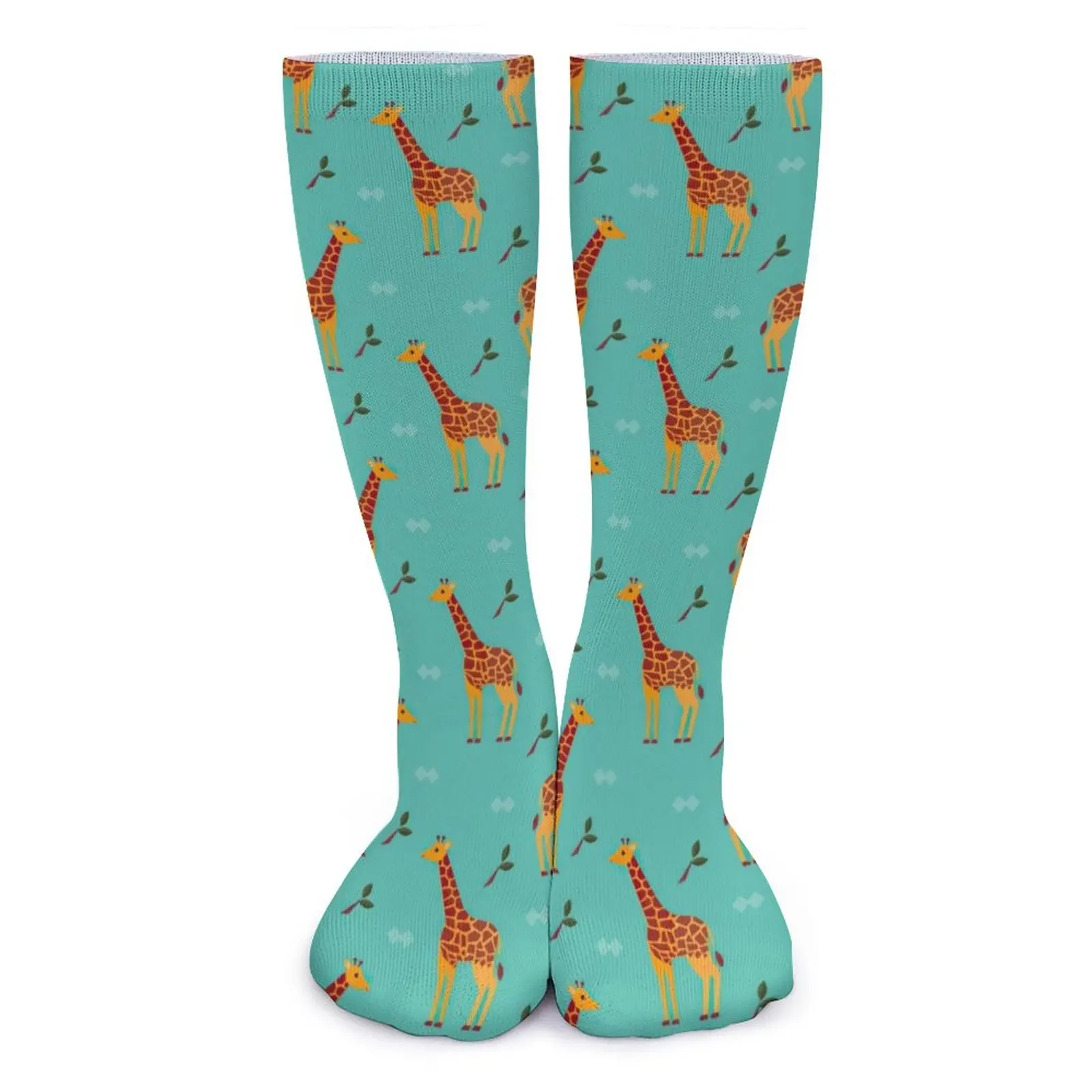 Cute Giraffe Socks Winter Africa Animal Print Stockings Korean Unisex Breathable Socks Design Outdoor Non Skid Socks