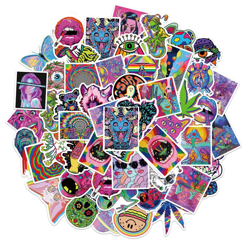 10/30/50PCS Cool Gothic Psychedelic Art Aesthetic Stickers Graffiti Decal Car Bike Skateboard Motorcycle Laptop Kid Sticker Toy