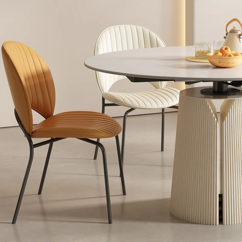 Joylove Shell Chair Nordic Home Designer Sun Sedia da pranzo Arte in pelle Casual Tè al latte Dessert Negozio Cafe Sedia smerlata