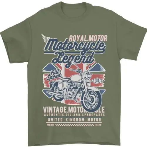 

Motorcycle Legend Biker Union Jack British Mens T-Shirt 100% Cotton