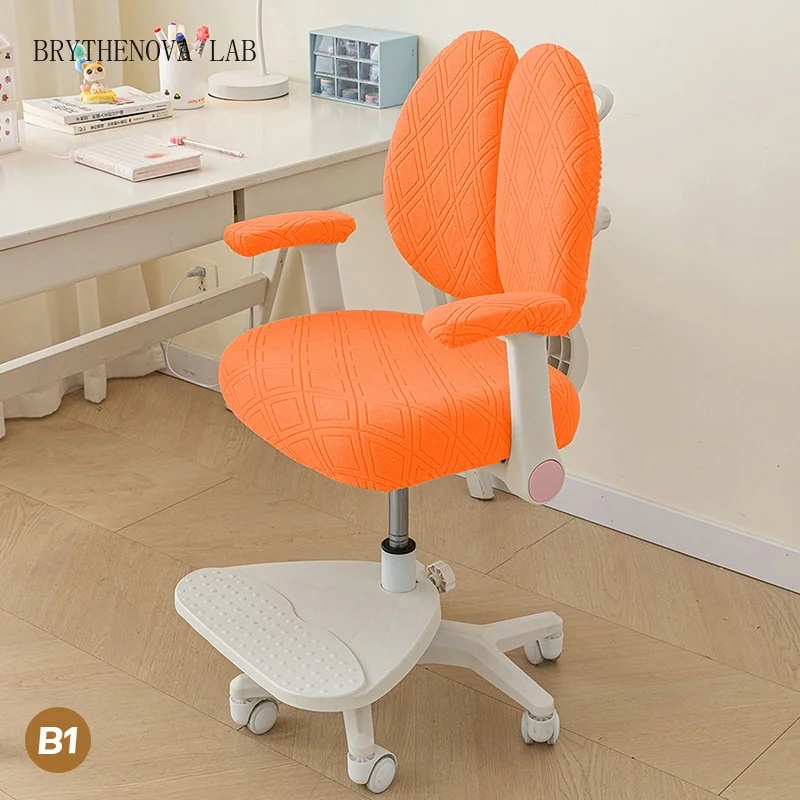 15 Colors Waterproof Anti-dirty Stretch Special Seat Cover Double-back Study Children Chair Rotate Computer Chair Slipcover