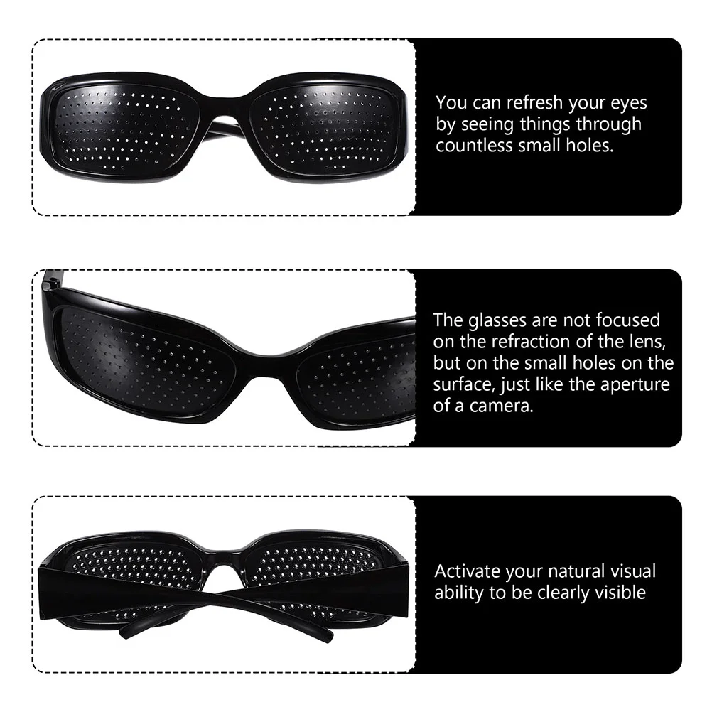 5 Pcs Pinhole Glasses Eye Care Tools Sunglasses Anti-Fatigue Vision Eyewear Protection Resin Full-hole Eyeglasses