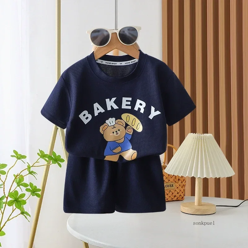 2Pcs Children Tshirt Shorts Sets Baby Summer Clothes Boy Girl Fashion Short Sleeve Pants Suit Leisure Outfits Kids Costume image 5