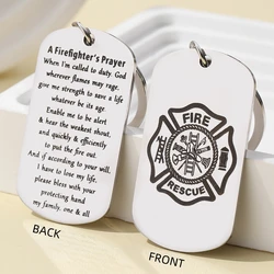 1Pc Firefighter Prayer Keychain - God Give Me Strength To Save A Life - Firefighter Keychain Gift for Men and Women, Firefighter