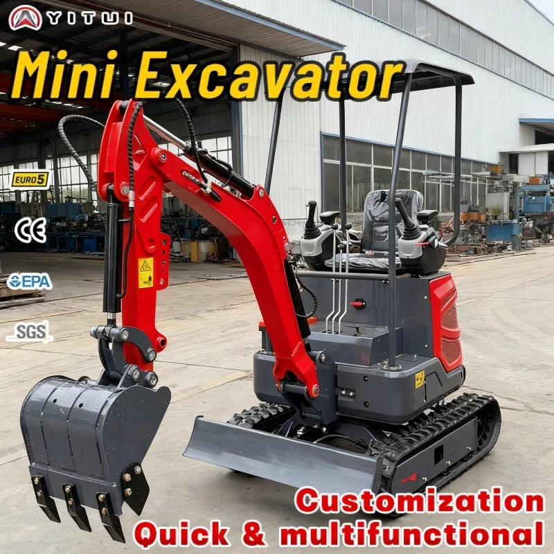 حفارة صغيرة 2.0 طن صنع في الصين حفارة صغيرة مجنزرة Ce Epa Euro 5 محرك كوبوتا حفارة صغيرة مخصصة