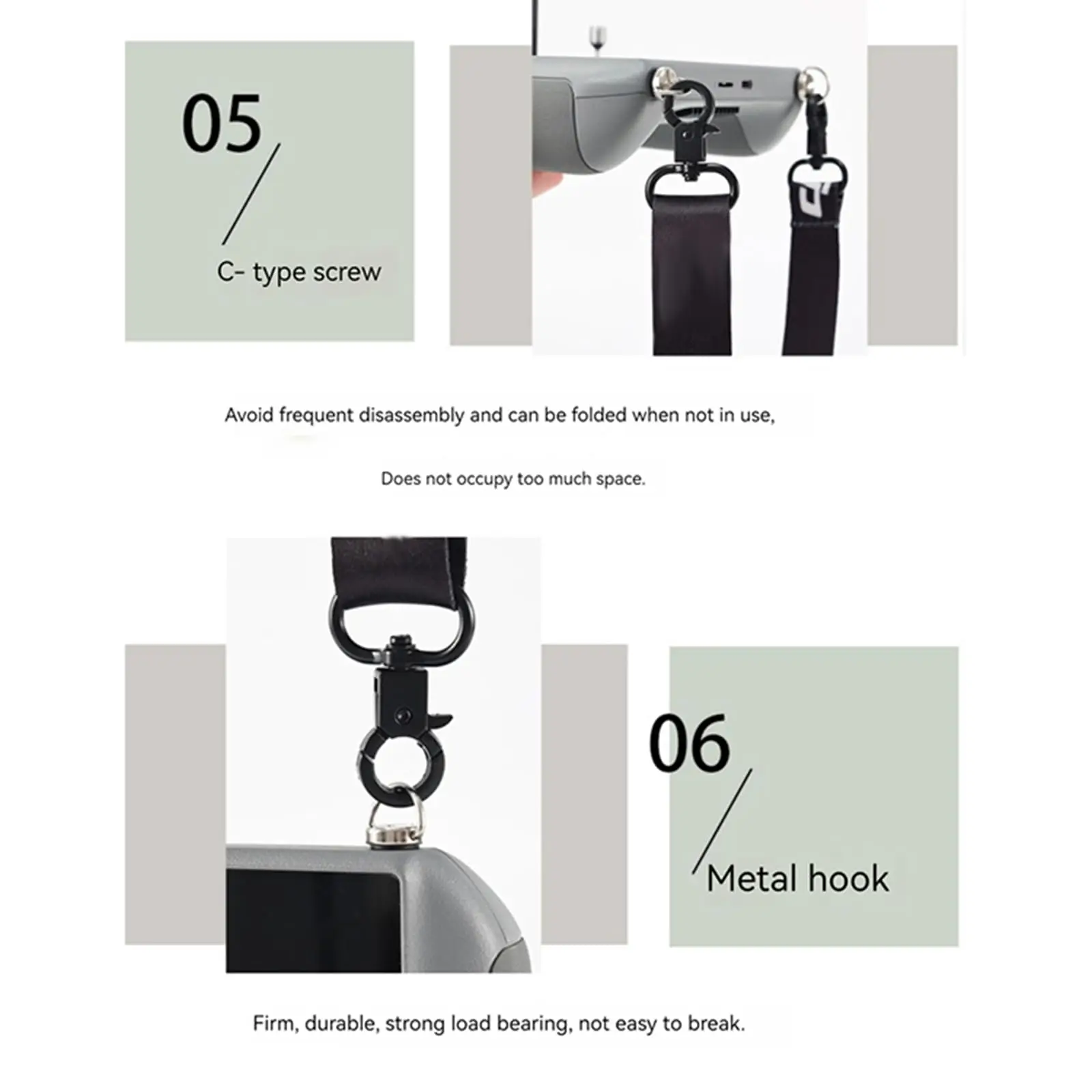 Lanyard für DJI RC & RC 2 & RC Pro Controller, DJI Mini 4 Pro Lanyard RC-Umhängeband, kompatibel mit DJI Mini 3 Pro/Mavic 3/Air2 – Detail 5