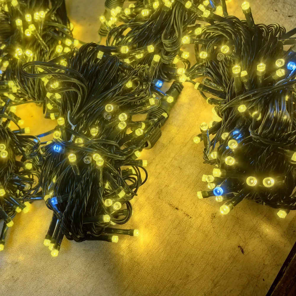 Outdoor Garden Starry String Lights Warm White with Flashing White Bulbs Sky Effect 10-50M for Yard Patio Wedding Party Decors