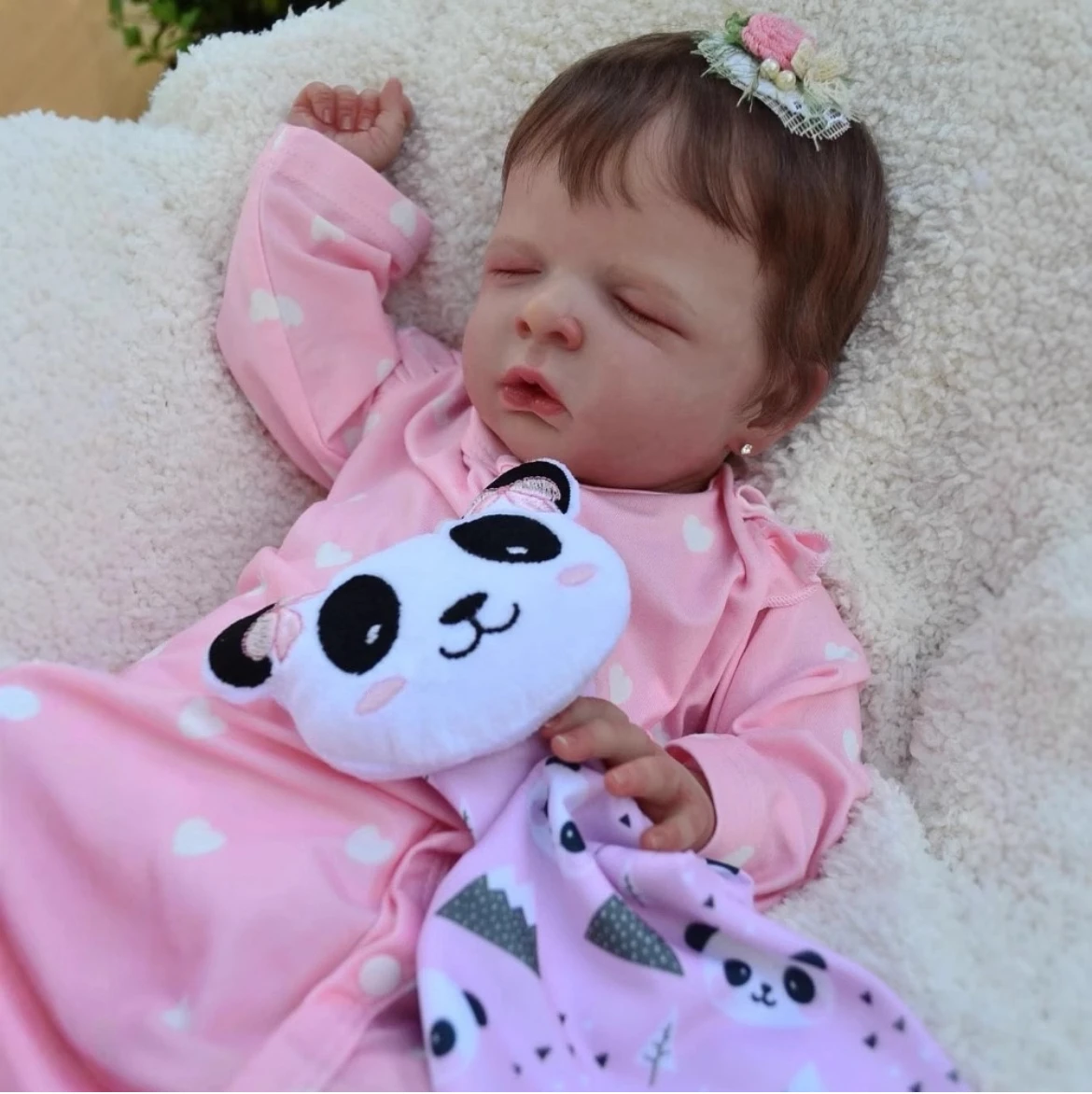 

19-дюймовая кукла Bébé Premium Reborn для девочек — гиперреалистичное спящее лицо, сшитая вручную одежда ручной работы Идеальный подарок для детей